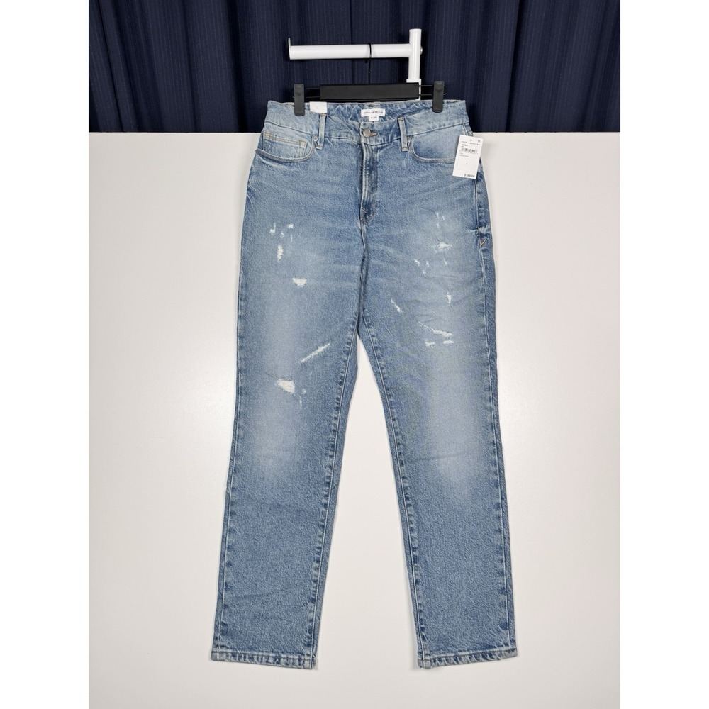 Good American Women 4/27 Good Classic Skinnyish High Rise Distressed Jeans NWT